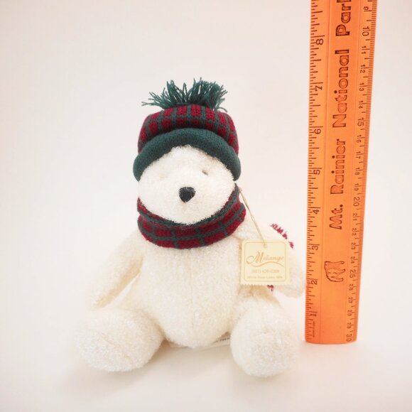 Marcel Schurman Plush Polar Bear Toy in Winter Hat and Scarf Holiday Christmas - Picture 6 of 8
